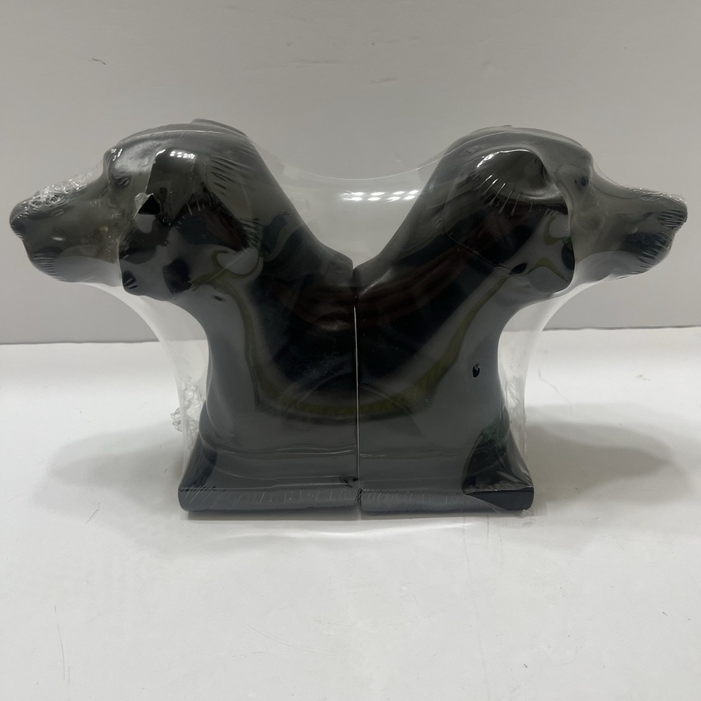 Black Dog Head Bookends Black Labs 6.25x5" Holly Williams New